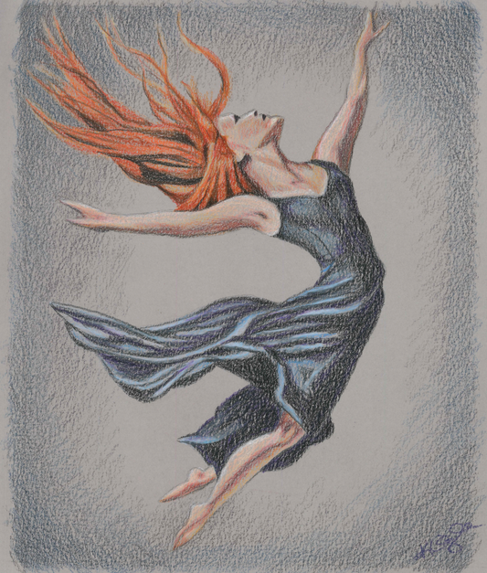 Free Spirit Leaping Bravely Print on Paper