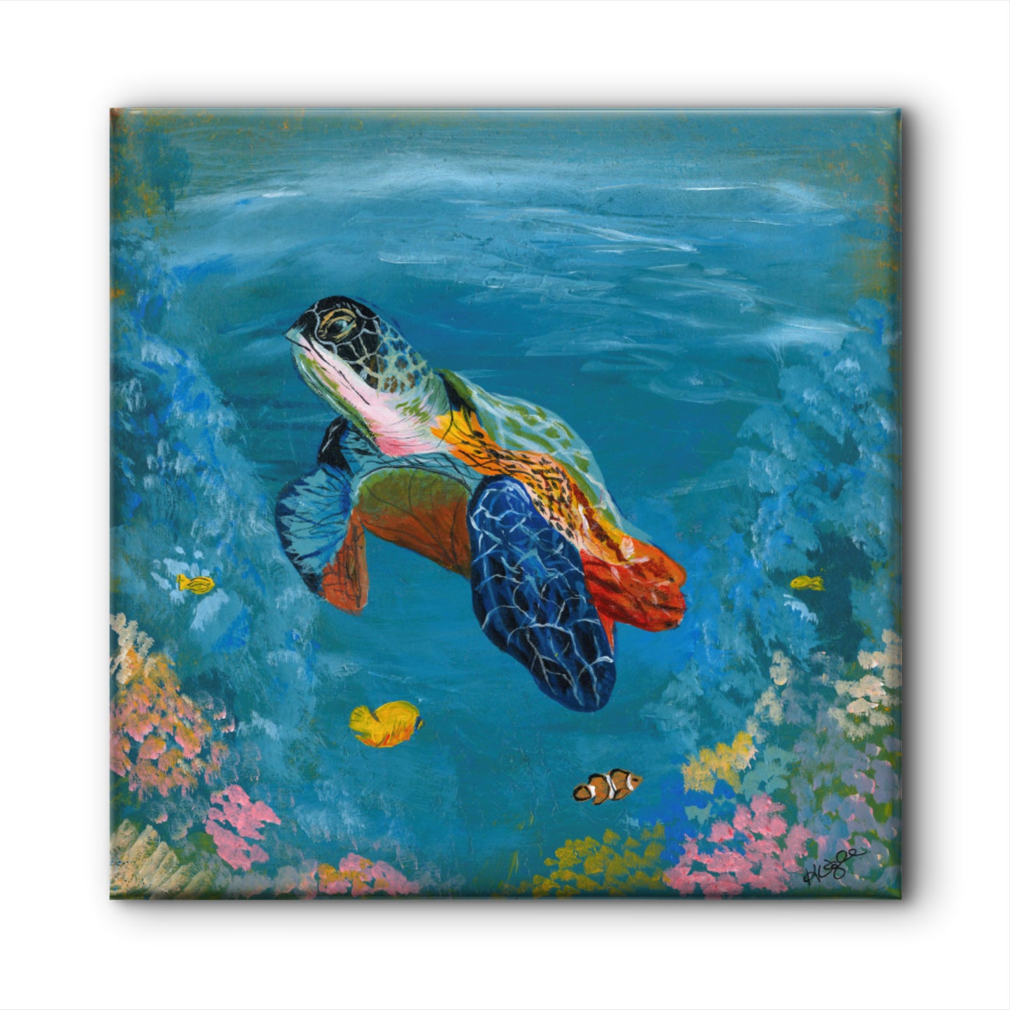 Sea Turtle Print on Canvas