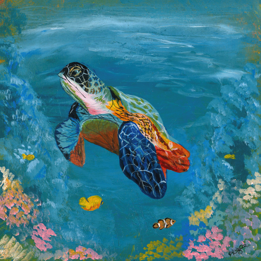 Sea Turtle Print on Canvas
